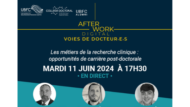 Replay de l’afterwork « Voies de docteur·e·s » spécial « Métiers de la recherche clinique : opportunités de carrières post-doctorales »