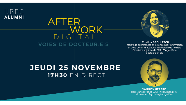 Retour sur notre afterwork « Voies de docteur·e·s » du 25 novembre 2021 – replay disponible 
