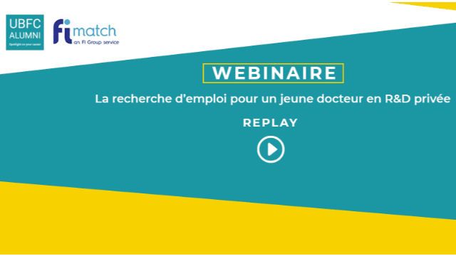 Replay du webinaire FI Match "La recherche d'emploi pour un jeune docteur en R&D privée"